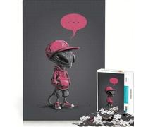 Puzzle da 1000 pezzi per ragazzi: alieno con felpa e berretto da baseball, gioco rilassante, stimolante da completare, per rafforzare l'amore tra le coppie 50x75cm