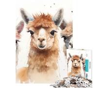 Puzzle da 1000 pezzi per ragazzi alpaca curiosi giocattolo educativo per l'apprendimento di gruppo giochi didattici decorazione murale regalo di compleanno (dimensioni 38x26cm)