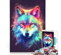 Puzzle da 1000 pezzi per ragazzi, Alpha Wolf Of The Night, gioco per famiglie, divertente e spiritoso, adatto come decorazione da scrivania 38x52cm