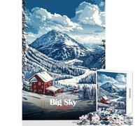 Puzzle da 1000 pezzi per ragazzi ambientato nella località sciistica di Big Sky Montana Gioco pratico ideale per le vacanze a casa o per passare il tempo Giocattolo decorativo da parete adatto anche