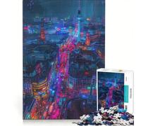 Puzzle da 1000 pezzi per ragazzi, ambientazione futuristica, Berlino, luci al neon cyberpunk, gioco pratico, divertimento per tutta la famiglia, ideale come decorazione da scrivania 50x75cm