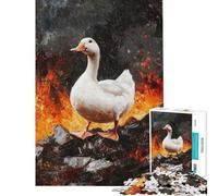 Puzzle da 1000 pezzi per ragazzi anatra bianca nella lava puzzle per adulti giocattolo fai da te un'opera d'arte compleanno e Natale (dimensioni 38x26cm)