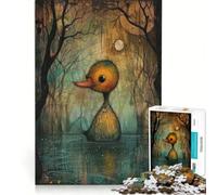 Puzzle da 1000 pezzi per ragazzi, Anatra inquietante nel bosco, gioco educativo, regalo di compleanno, ideale come regalo per tutta la famiglia 38x52cm