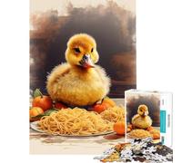 Puzzle da 1000 pezzi per ragazzi Anatroccolo che mangia spaghetti ideale per compleanni Natale e divertimento in famiglia Gioco impossibile per ragazzi dai 14 anni in su 50x75cm