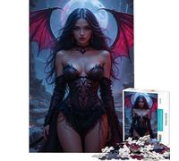 Puzzle da 1000 pezzi per ragazzi angelo oscuro con ali difficile e stimolante decorazione artistica per la casa giocattolo antistress adatto a partire dai 14 anni (38x26cm)