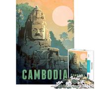 Puzzle da 1000 pezzi per ragazzi Angkor Wat Cambogia Gioco educativo e stimolante per tutta la famiglia adatto a ragazzi dai 14 anni in su (50x75cm)