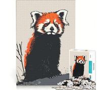 Puzzle da 1000 pezzi per ragazzi Animali in via di estinzione︰ Il triste panda rosso, giocattolo educativo, sfida impegnativa, ideale come regalo 38x26cm