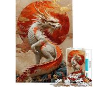 Puzzle da 1000 pezzi per ragazzi Anno del Drago Zodiaco Puzzle divertente perfetto per decorare e come regalo per tutta la famiglia (dimensioni 38x52cm)