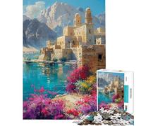 Puzzle da 1000 pezzi per ragazzi antico monastero in riva al lago Puzzle per adulti gioco pratico decorazione per la casa interazione genitore-figlio (dimensioni 38x26cm)