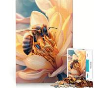 Puzzle da 1000 pezzi per ragazzi: api che si posano su un fiore,decorazione con ritagli precisi,gioco per esercitare la mente,gioco di pace,regalo divertente per Natale (50x75cm)