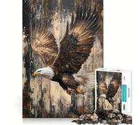 Puzzle da 1000 pezzi per ragazzi: Aquila calva in volo su legno,decorazione con intagli precisi,gioco cognitivo,giocattolo per il tempo libero,regalo di Natale rilassante (38x52cm)