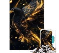 Puzzle da 1000 pezzi per ragazzi Aquila dorata con piume luminose Divertimento a casa decorazione artistica per la casa giochi per famiglie adatto a persone dai 14 anni in su (38x52cm)