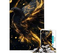 Puzzle da 1000 pezzi per ragazzi Aquila dorata con piume luminose ideale per compleanni e Natale Un'opera d'arte Gioco impossibile per ragazzi dai 14 anni in su (38x26cm)