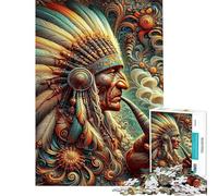Puzzle da 1000 pezzi per ragazzi Arazzo della saggezza nativa Gioco interattivo Giocattolo avvincente per coltivare la pazienza Regalo di compleanno Un'opera d'arte (dimensioni 38x26cm)
