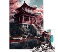 Puzzle da 1000 pezzi per ragazzi architettura giapponese gioco rilassante decorazione da parete ideale come regalo per tutta la famiglia (dimensioni 50x75cm)