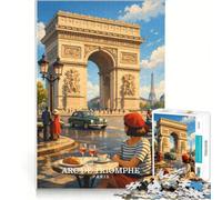 Puzzle da 1000 pezzi per ragazzi, Arco di Trionfo di Parigi, gioco educativo, attività divertenti da fare in casa, per rafforzare l'amore tra le coppie 38x26cm