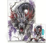 Puzzle da 1000 pezzi per ragazzi, arte giapponese del drago, giocattolo antistress, assemblaggio di figure, compleanno e Natale 38x26cm