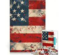 Puzzle da 1000 pezzi per ragazzi, arte grunge con bandiera americana, giochi educativi, assemblaggio di modelli, collezione d'artista, belle arti 50x75cm
