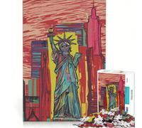 Puzzle da 1000 pezzi per ragazzi arte urbana Statua della Libertà di New York giochi rilassanti attività divertenti da fare a casa ottimo regalo per gli appassionati di videogiochi 50x75cm