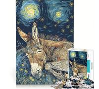 Puzzle da 1000 pezzi per ragazzi: Asino che dorme sotto un cielo stellato, gioco impossibile, allena la mente e la mano, regalo di compleanno, regalo 38x52cm