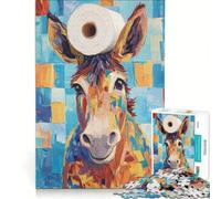 Puzzle da 1000 pezzi per ragazzi: asino con carta igienica, giocattolo antistress, attività divertenti da fare in casa, ottimo regalo per gli appassionati di videogiochi 38x52cm