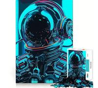 Puzzle da 1000 pezzi per ragazzi,astronauta blu,moderno,dai bordi puliti,gioco di logica,gioco lento,divertente,attività per compleanno (38x52cm)