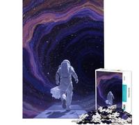 Puzzle da 1000 pezzi per ragazzi astronauta che corre attraverso un portale spaziale ideale per compleanni e Natale Migliora la memoria Gioco avvincente adatto a persone dai 14 anni in su (38x26cm)