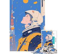 Puzzle da 1000 pezzi per ragazzi Astronauta che guarda in alto Difficile e stimolante Decorazione artistica per la casa Giocattolo antistress Adatto a partire dai 14 anni (38x26cm)