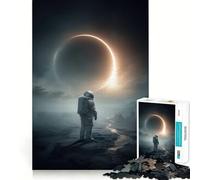 Puzzle da 1000 pezzi per ragazzi: Astronauta che osserva l'eclissi solare Gioco di logica con intagli lisci Gioco rilassante compleanno o hobby (38x52cm)