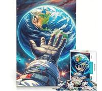 Puzzle da 1000 pezzi per ragazzi: Astronauta che raggiunge la Terra nello spazio, gioco interattivo, divertimento per tutta la famiglia, compleanno e Natale 50x75cm