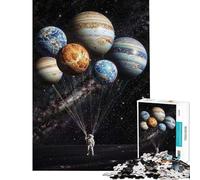 Puzzle da 1000 pezzi per ragazzi astronauta che tiene in mano palloncini a forma di pianeta nello spazio Puzzle per adulti gioco per famiglie migliora la memoria Ideale come regalo per tutta