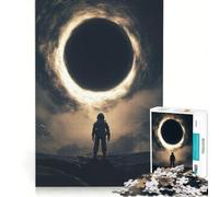 Puzzle da 1000 pezzi per ragazzi: Astronauta di fronte a un buco nero, film Interstellar sui buchi neri, gioco rompicapo, decorazione perfetta, ogni pezzo è unico 38x52cm