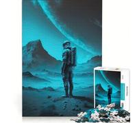 Puzzle da 1000 pezzi per ragazzi: Astronauta e allunaggio, gioco educativo, corsa a tempo, collezione d'artista, belle arti 38x26cm