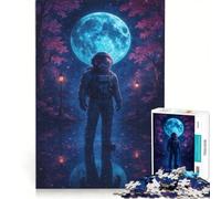 Puzzle da 1000 pezzi per ragazzi: Astronauta in un paesaggio da sogno tra i ciliegi in fiore, gioco rompicapo, decorazione perfetta, ogni pezzo è unico 50x75cm