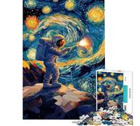 Puzzle da 1000 pezzi per ragazzi astronauta in una notte stellata puzzle per adulti rompicapo difficile regalo per amici e familiari (dimensioni 38x26cm)