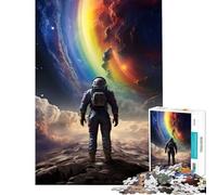 Puzzle da 1000 pezzi per ragazzi Astronauta nella tempesta di nebulose gioco rompicapo giocattolo intellettuale ottimo regalo divertente e spiritoso (dimensioni 75x50cm)
