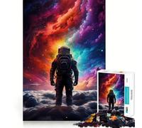 Puzzle da 1000 pezzi per ragazzi: Astronauta nella tempesta di nebulose,giunture lisce,divertimento,allenamento mentale,gioco casual,decorazione natalizia (38x26cm)