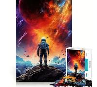 Puzzle da 1000 pezzi per ragazzi: Astronauta nella tempesta di nebulose,giunture lisce,divertimento,allenamento mentale,gioco casual,decorazione natalizia (38x26cm)