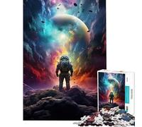 Puzzle da 1000 pezzi per ragazzi: Astronauta nella tempesta di nebulose Un gioco difficile e stimolante ma divertente e spiritoso Decorazione da parete Adatto a ragazzi dai 14 anni in su (38x52cm)