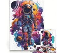Puzzle da 1000 pezzi per ragazzi: Astronauta nello spazio con nebulosa colorata, gioco educativo, divertente antistress, collezione d'artista, opera d'arte 50x75cm