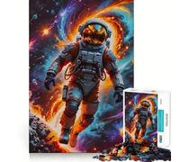 Puzzle da 1000 pezzi per ragazzi: Astronauta nello spazio con nebulosa,decorazione con ritagli precisi,gioco cognitivo,gioco libero,regalo di Natale rilassante (38x52cm)