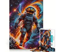 Puzzle da 1000 pezzi per ragazzi: Astronauta nello spazio con nebulosa,decorazione con ritagli precisi,gioco cognitivo,gioco libero,regalo di Natale rilassante (50x75cm)