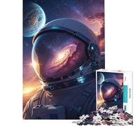 Puzzle da 1000 pezzi per ragazzi Astronauta nello spazio con riflesso galattico sfida di intelligenza giocattolo avvincente gioco rilassante per tutta la famiglia opera d'arte regalo (38x52cm)