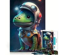 Puzzle da 1000 pezzi per ragazzi: astronauta,spazio,dinosauro,disegno pulito,gioco creativo,giocattolo rilassante,regalo di Natale (38x26cm)