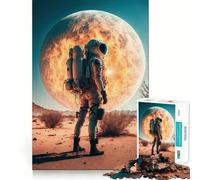 Puzzle da 1000 pezzi per ragazzi: astronauta su un nuovo pianeta,disegno dai bordi precisi,giocattolo per l'allenamento cerebrale,gioco rilassante,decorazione natalizia (38x26cm)