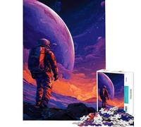 Puzzle da 1000 pezzi per ragazzi: astronauta su un pianeta alieno arte digitale sfida educativa giochi per rilassarsi durante le vacanze a casa per ragazzi dai 14 anni in su (38x52cm)
