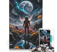 Puzzle da 1000 pezzi per ragazzi: Astronauta su un pianeta alieno, gioco educativo, divertente antistress, collezione d'artista, opera d'arte 38x26cm