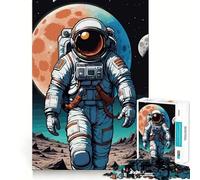 Puzzle da 1000 pezzi per ragazzi: Astronauta sulla superficie lunare,decorazione con intagli precisi,gioco cognitivo,giocattolo per il tempo libero,regalo di Natale rilassante (50x75cm)