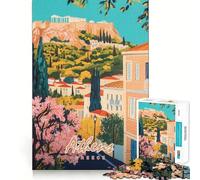 Puzzle da 1000 pezzi per ragazzi,Atene,Grecia,pittura,incastro perfetto,arte,gioco per la mente,regalo,tempo libero,Natale,arte (38x26cm)