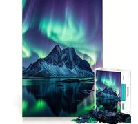 Puzzle da 1000 pezzi per ragazzi,Aurora Boreale su Montagne e Lago,Natura,Facile da assemblare,Divertente,Allenamento Mentale,Gioco Casual,Tempo Libero,Decorazione Natalizia,Opera d'Arte (38x26cm)